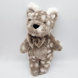 Little Miracles Baby Fawn Deer Plush 13" White Gray Stuffed Animal Lovey Toy